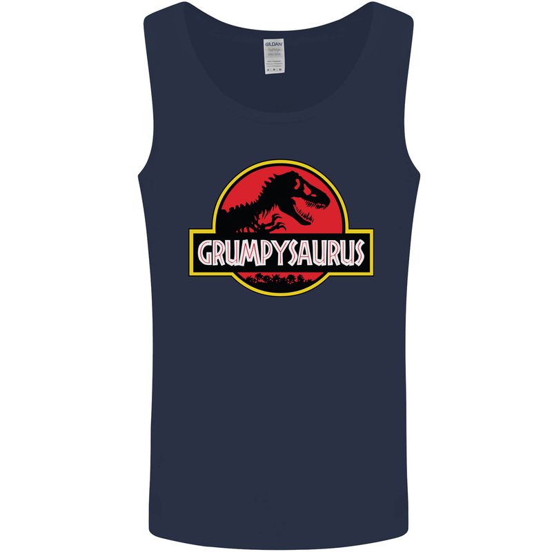 Grumpysaurus Funny Grumpy Old Git Man Mens Vest Tank Top Navy Blue