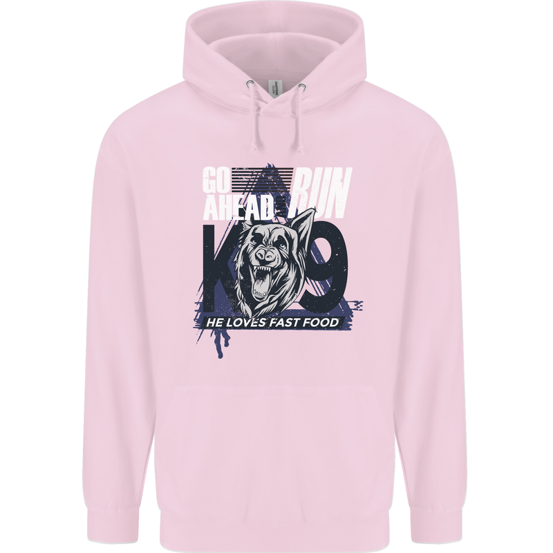 Guard Dog German Shepherd Fast Food Childrens Kids Hoodie Light Pink