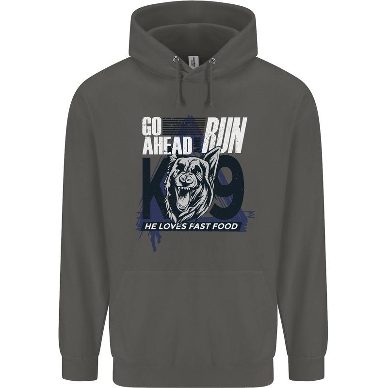 Guard Dog German Shepherd Fast Food Childrens Kids Hoodie Storm Grey