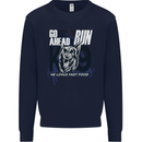Guard Dog German Shepherd Fast Food Kids Sweatshirt Jumper Navy Blue
