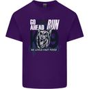Guard Dog German Shepherd Fast Food Mens Cotton T-Shirt Tee Top Purple