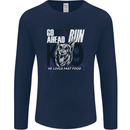 Guard Dog German Shepherd Fast Food Mens Long Sleeve T-Shirt Navy Blue