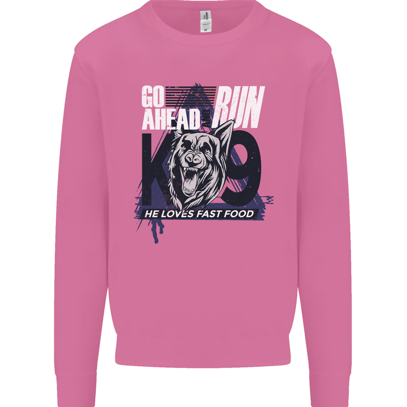 Guard Dog German Shepherd Fast Food Mens Sweatshirt Jumper Azalea
