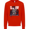Guard Dog German Shepherd Fast Food Mens Sweatshirt Jumper Bright Red