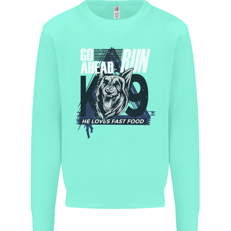 Guard Dog German Shepherd Fast Food Mens Sweatshirt Jumper Peppermint