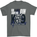Guard Dog German Shepherd Fast Food Mens T-Shirt Cotton Gildan Charcoal