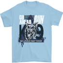 Guard Dog German Shepherd Fast Food Mens T-Shirt Cotton Gildan Light Blue