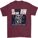 Guard Dog German Shepherd Fast Food Mens T-Shirt Cotton Gildan Maroon