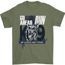 Guard Dog German Shepherd Fast Food Mens T-Shirt Cotton Gildan Military Green