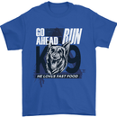 Guard Dog German Shepherd Fast Food Mens T-Shirt Cotton Gildan Royal Blue