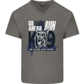 Guard Dog German Shepherd Fast Food Mens V-Neck Cotton T-Shirt Charcoal
