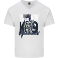 Guard Dog German Shepherd Fast Food Mens V-Neck Cotton T-Shirt White