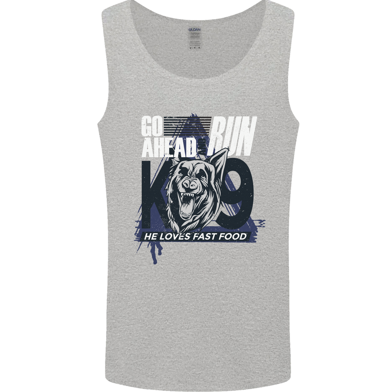 Guard Dog German Shepherd Fast Food Mens Vest Tank Top Sports Grey
