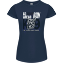 Guard Dog German Shepherd Fast Food Womens Petite Cut T-Shirt Navy Blue