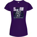Guard Dog German Shepherd Fast Food Womens Petite Cut T-Shirt Purple