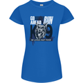 Guard Dog German Shepherd Fast Food Womens Petite Cut T-Shirt Royal Blue