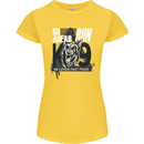 Guard Dog German Shepherd Fast Food Womens Petite Cut T-Shirt Yellow