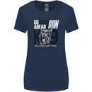 Guard Dog German Shepherd Fast Food Womens Wider Cut T-Shirt Navy Blue