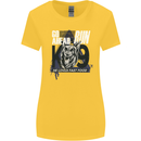 Guard Dog German Shepherd Fast Food Womens Wider Cut T-Shirt Yellow