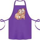 Guinea Pigs Hugging Cotton Apron 100% Organic Purple