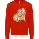 Guinea Pigs Hugging Kids Sweatshirt Jumper Bright Red