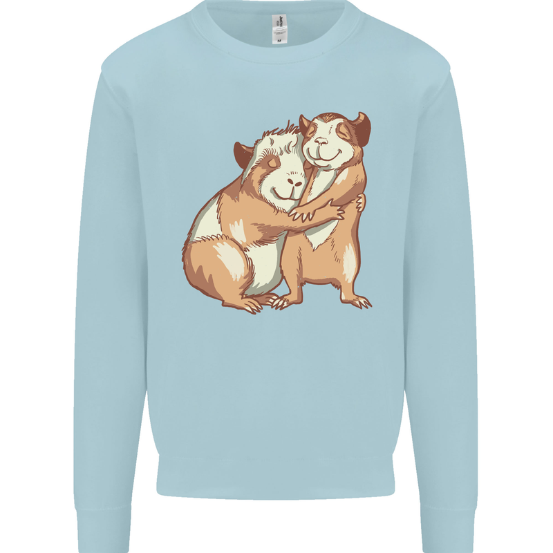 Guinea Pigs Hugging Kids Sweatshirt Jumper Light Blue
