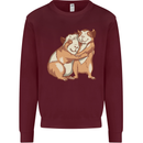 Guinea Pigs Hugging Kids Sweatshirt Jumper Maroon