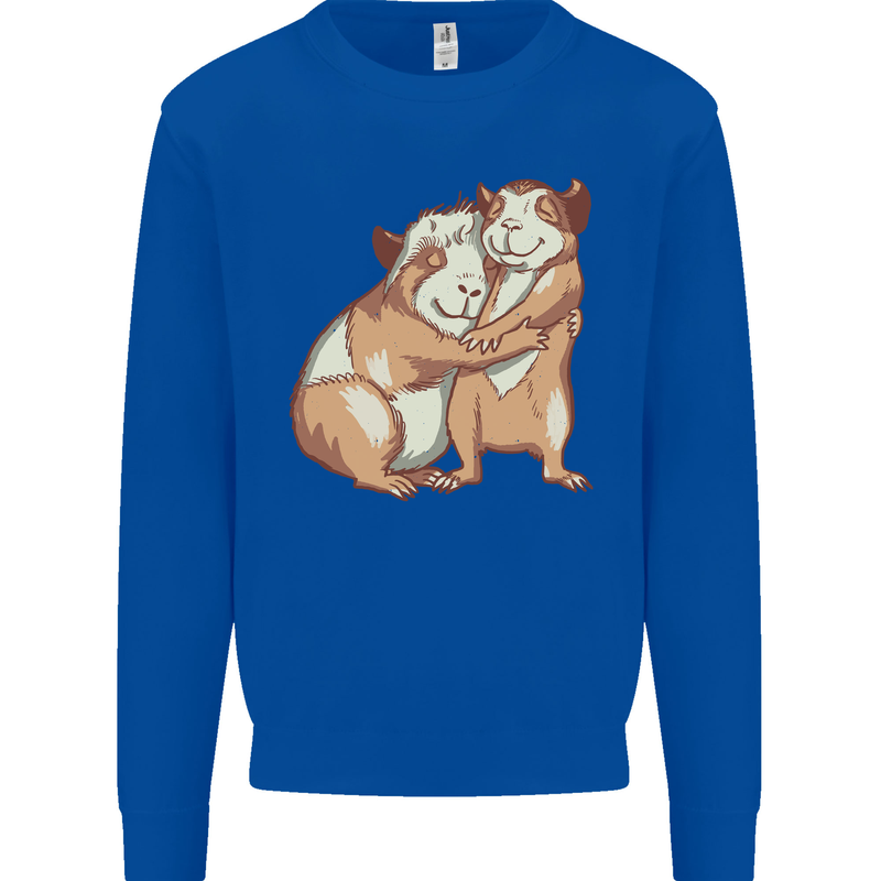 Guinea Pigs Hugging Kids Sweatshirt Jumper Royal Blue