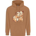 Guinea Pigs Hugging Mens 80% Cotton Hoodie Caramel Latte