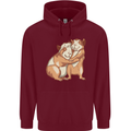 Guinea Pigs Hugging Mens 80% Cotton Hoodie Maroon