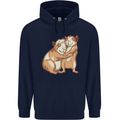 Guinea Pigs Hugging Mens 80% Cotton Hoodie Navy Blue