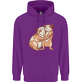 Guinea Pigs Hugging Mens 80% Cotton Hoodie Purple