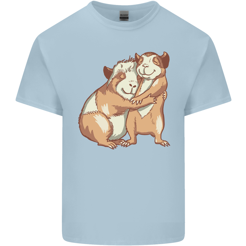 Guinea Pigs Hugging Mens Cotton T-Shirt Tee Top Light Blue