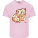 Guinea Pigs Hugging Mens Cotton T-Shirt Tee Top Light Pink