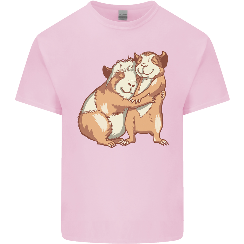Guinea Pigs Hugging Mens Cotton T-Shirt Tee Top Light Pink