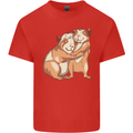 Guinea Pigs Hugging Mens Cotton T-Shirt Tee Top Red