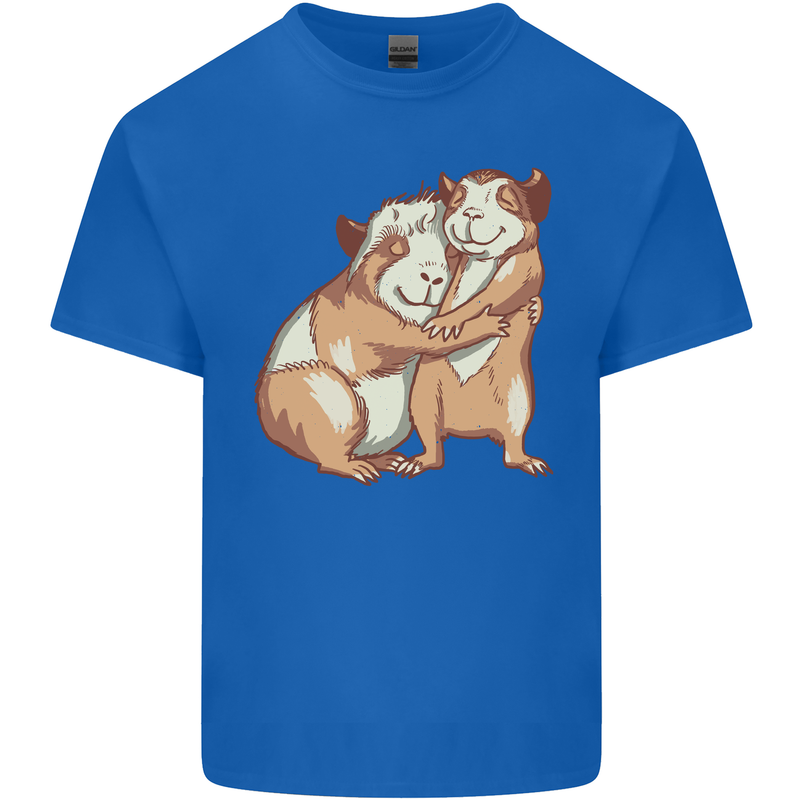 Guinea Pigs Hugging Mens Cotton T-Shirt Tee Top Royal Blue