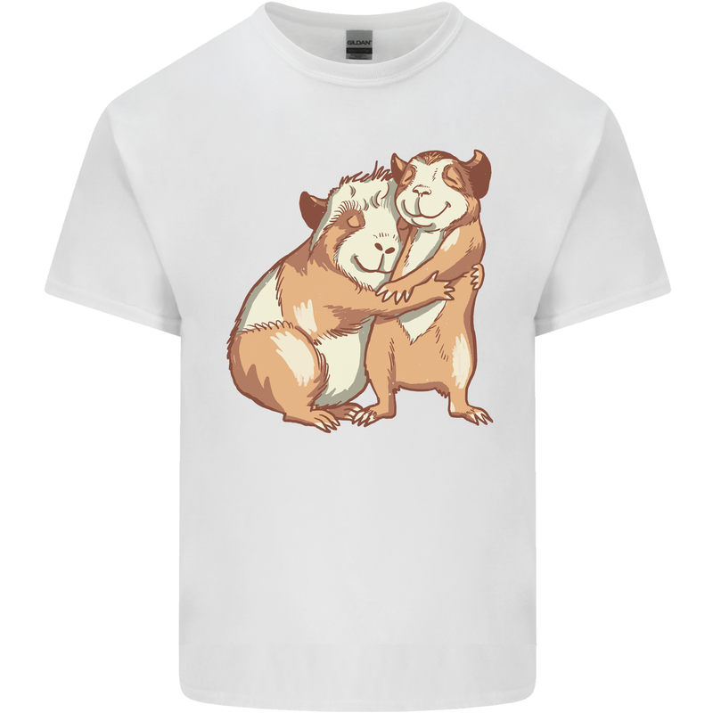 Guinea Pigs Hugging Mens Cotton T-Shirt Tee Top White