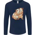 Guinea Pigs Hugging Mens Long Sleeve T-Shirt Navy Blue