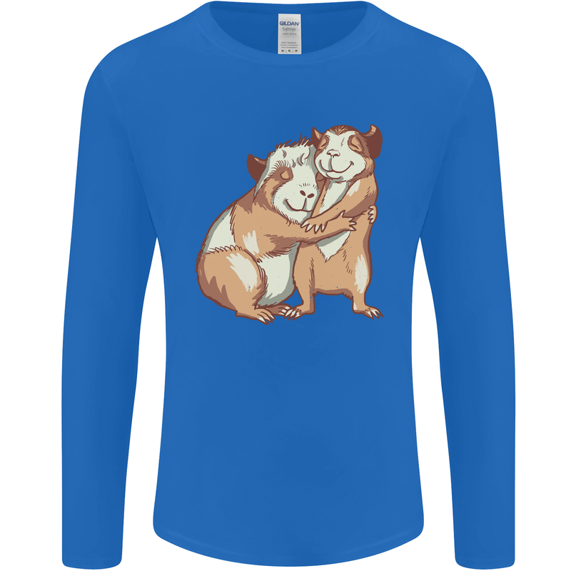 Guinea Pigs Hugging Mens Long Sleeve T-Shirt Royal Blue