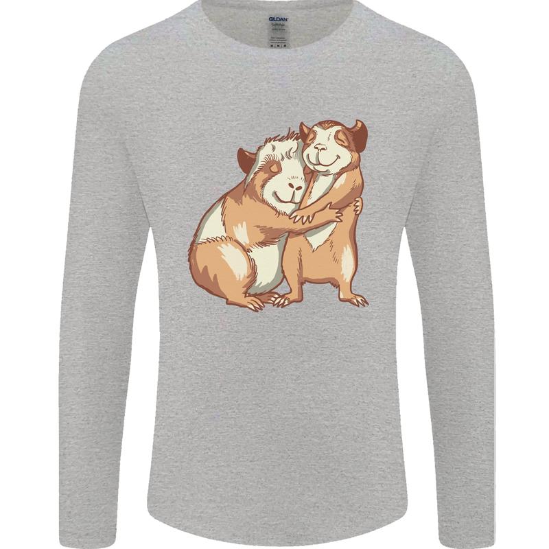 Guinea Pigs Hugging Mens Long Sleeve T-Shirt Sports Grey