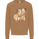 Guinea Pigs Hugging Mens Sweatshirt Jumper Caramel Latte
