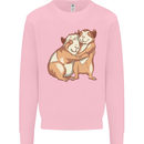 Guinea Pigs Hugging Mens Sweatshirt Jumper Light Pink