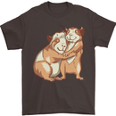 Guinea Pigs Hugging Mens T-Shirt Cotton Gildan Dark Chocolate