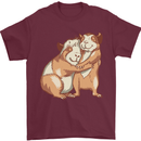 Guinea Pigs Hugging Mens T-Shirt Cotton Gildan Maroon