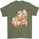 Guinea Pigs Hugging Mens T-Shirt Cotton Gildan Military Green
