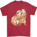 Guinea Pigs Hugging Mens T-Shirt Cotton Gildan Red