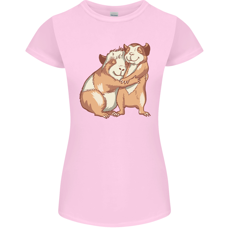 Guinea Pigs Hugging Womens Petite Cut T-Shirt Light Pink