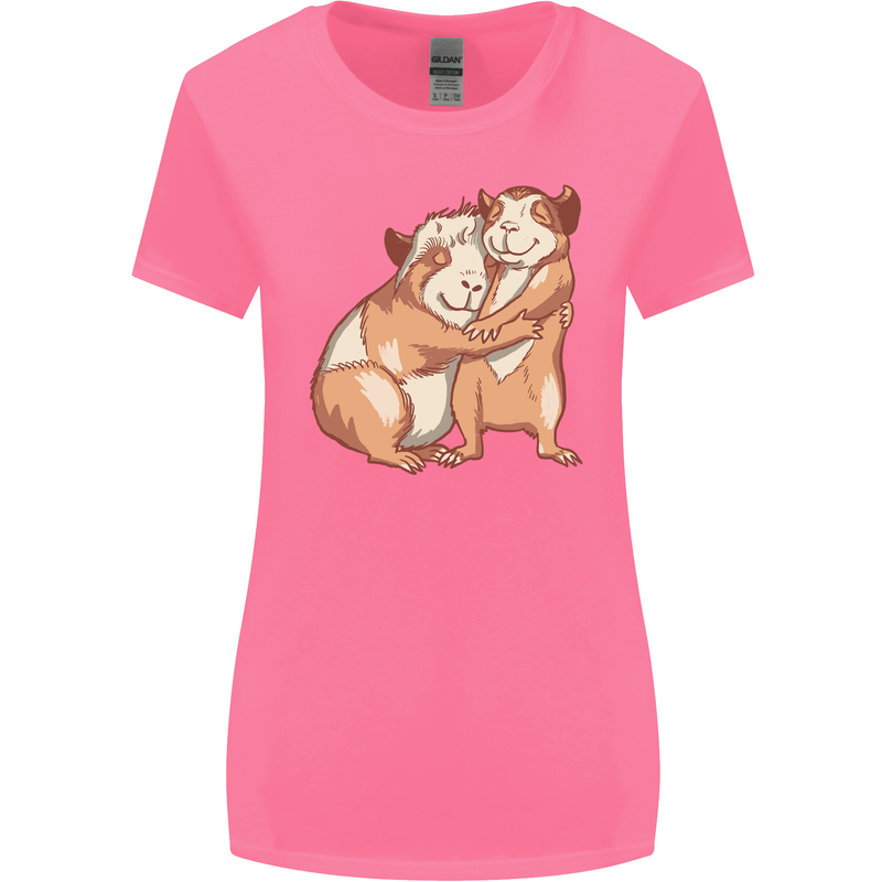 Guinea Pigs Hugging Womens Wider Cut T-Shirt Azalea
