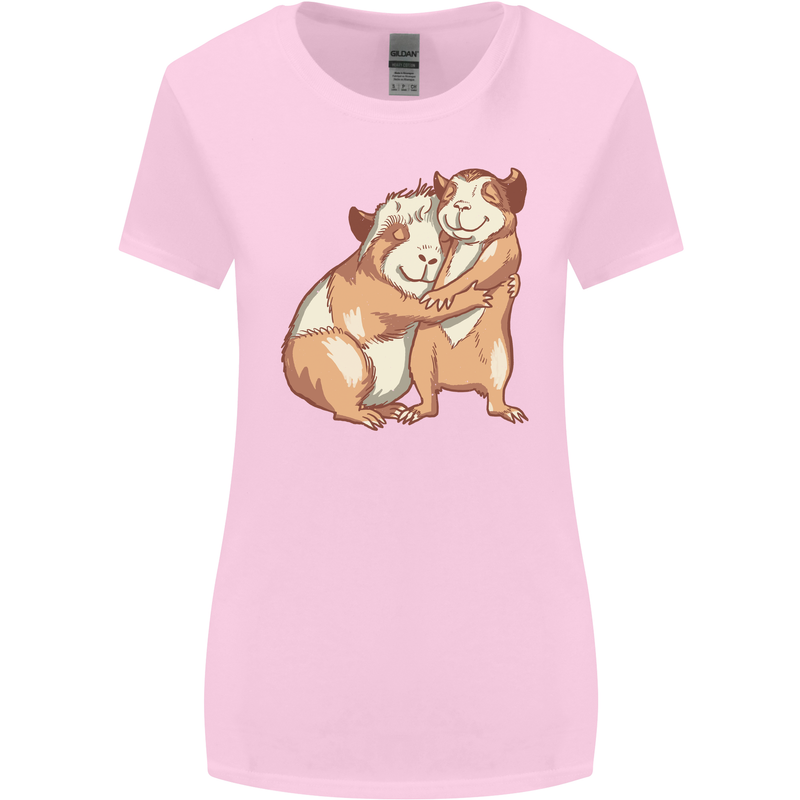 Guinea Pigs Hugging Womens Wider Cut T-Shirt Light Pink